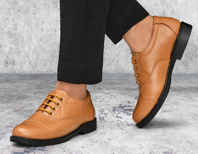 PILLAA Leather Lace-Up Shoes For Men