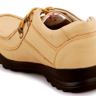 Pillaa Beige Premium Quality Genuine Leather Casual Shoes Outdoor For Men