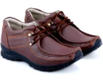 Pillaa Brown Premium Quality Genuine Leather Casual Shoes Outdoor For Men