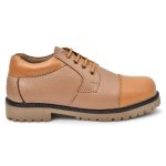 Pillaa Beige Premium Quality Genuine Leather Casual Shoes Lace Up Derby For Men