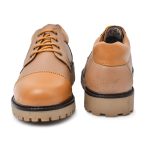 Pillaa Beige Premium Quality Genuine Leather Casual Shoes Lace Up Derby For Men