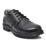 Pillaa Black Premium Quality Genuine Leather Casual Shoes Lace Up Derby For Men