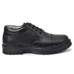 Pillaa Black Premium Quality Genuine Leather Casual Shoes Lace Up Derby For Men