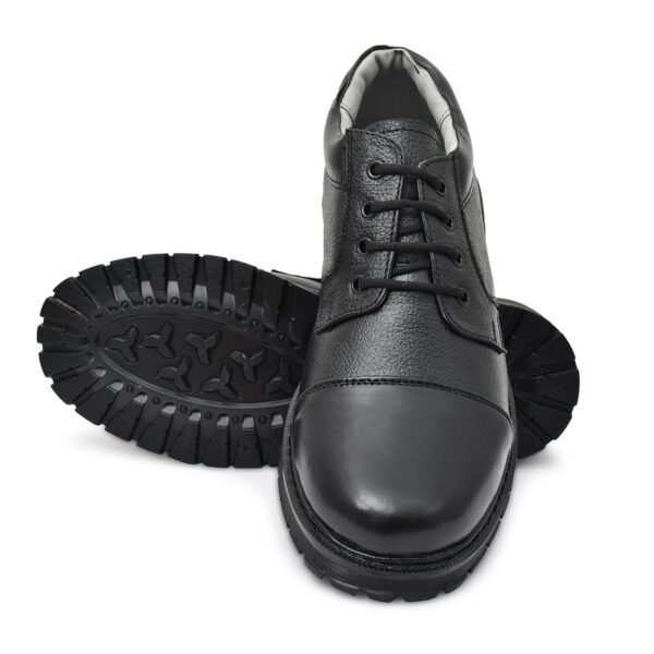 Pillaa Black Premium Quality Genuine Leather Casual Shoes Lace Up Derby For Men