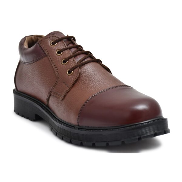 Pillaa Brown Premium Quality Genuine Leather Casual Shoes Lace Up Derby For Men