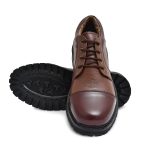 Pillaa Brown Premium Quality Genuine Leather Casual Shoes Lace Up Derby For Men