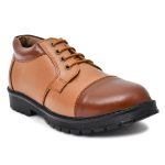 Pillaa  Tan Premium Quality Genuine Leather Casual Shoes Up Lace Derby For Men