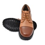 Pillaa  Tan Premium Quality Genuine Leather Casual Shoes Up Lace Derby For Men