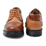 Pillaa  Tan Premium Quality Genuine Leather Casual Shoes Up Lace Derby For Men