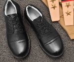 Pillaa Black Premium Quality Genuine Leather Casual Shoes Lace Up Derby For Men