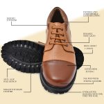 Pillaa  Tan Premium Quality Genuine Leather Casual Shoes Up Lace Derby For Men