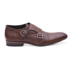 Brown Buckle-Up Shoes For Men