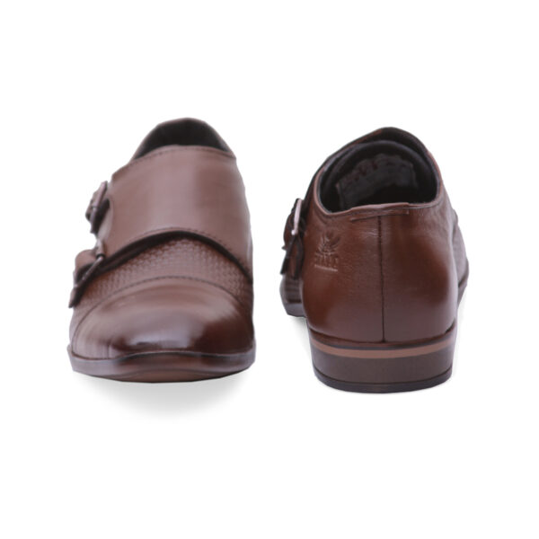 Brown Buckle-Up Shoes For Men