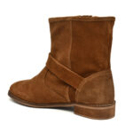 Women’s Tan Suede Leather Buckle Boots