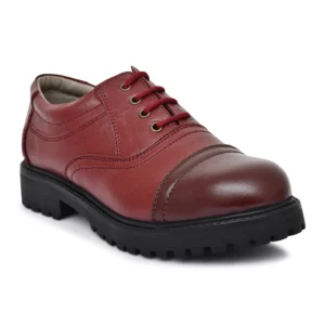 Men's Maroon Leather Formal Lace-Up Shoes