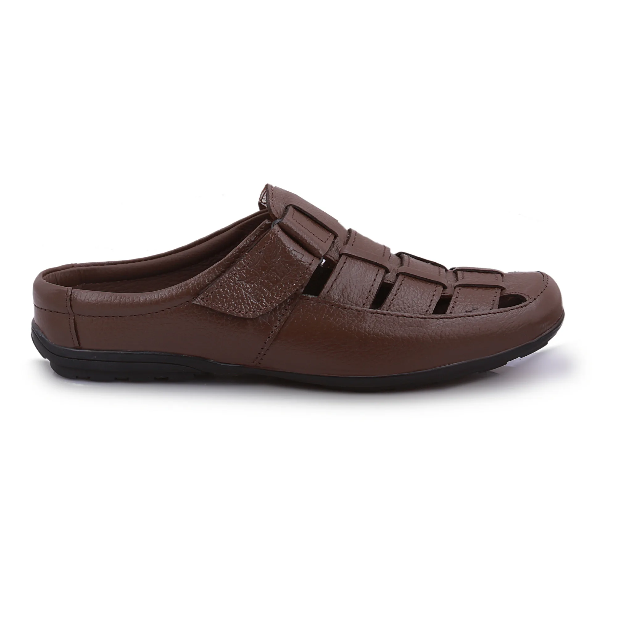 Men's Brown Leather Sandals - Image 2