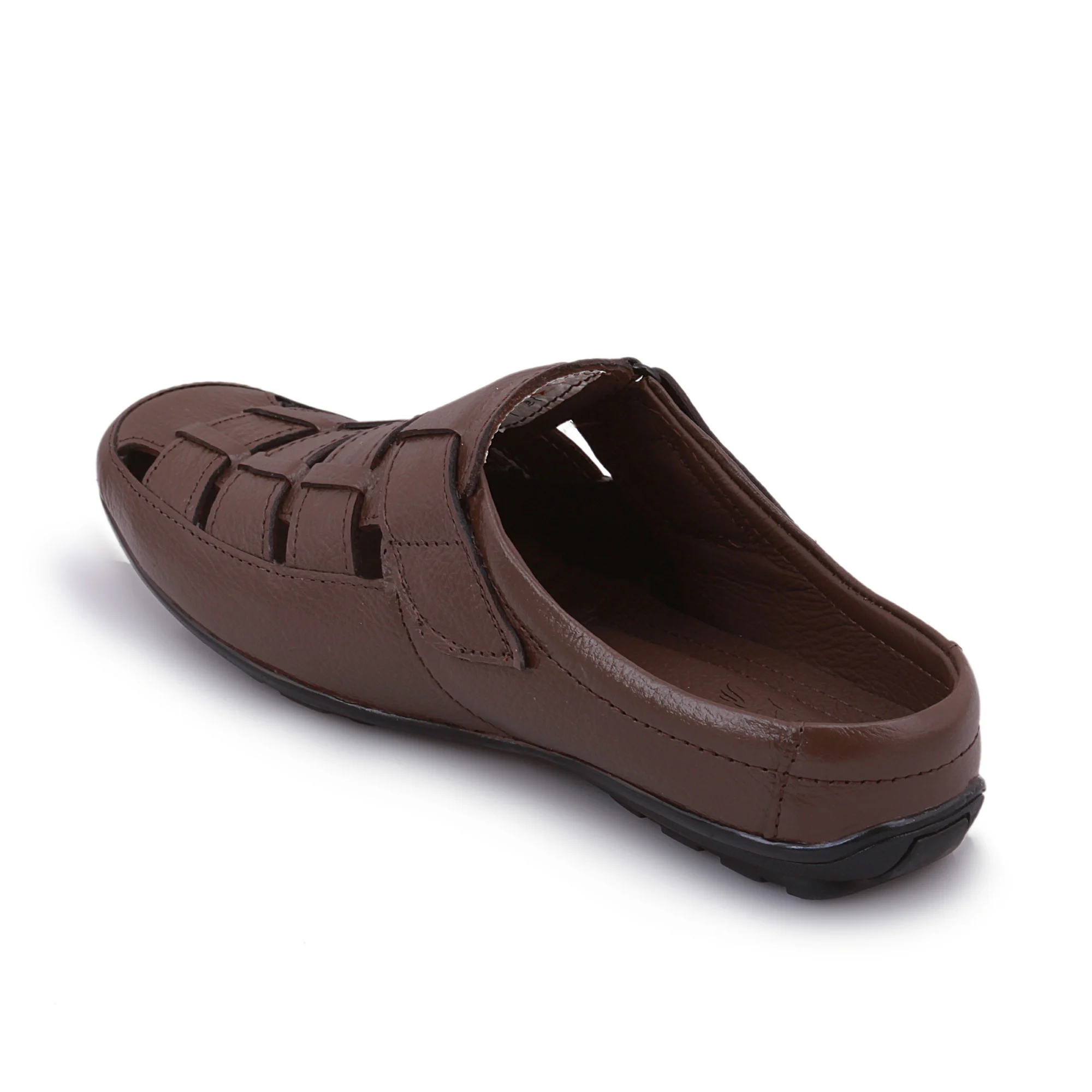 Men's Brown Leather Sandals - Image 6