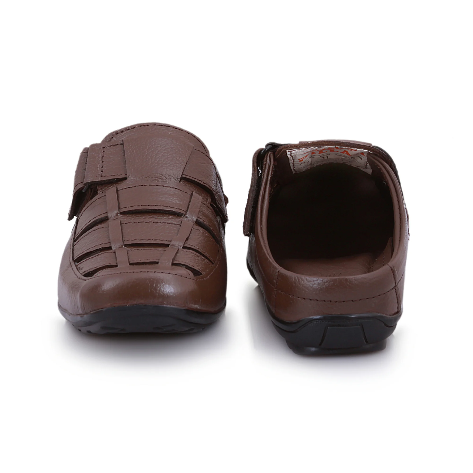 Men's Brown Leather Sandals - Image 4