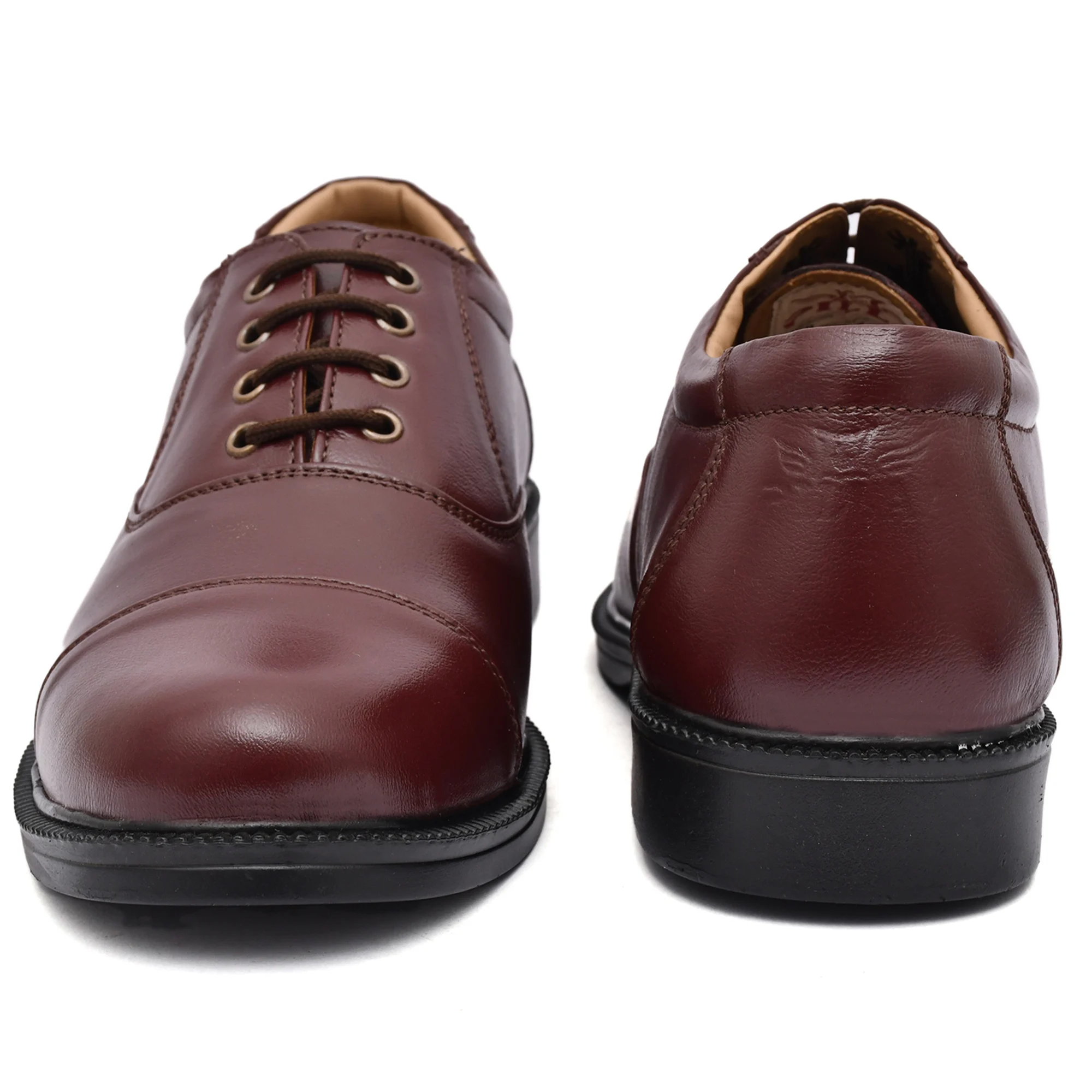 Men's Brown Leather Formal Lace-Up Shoes - Image 3