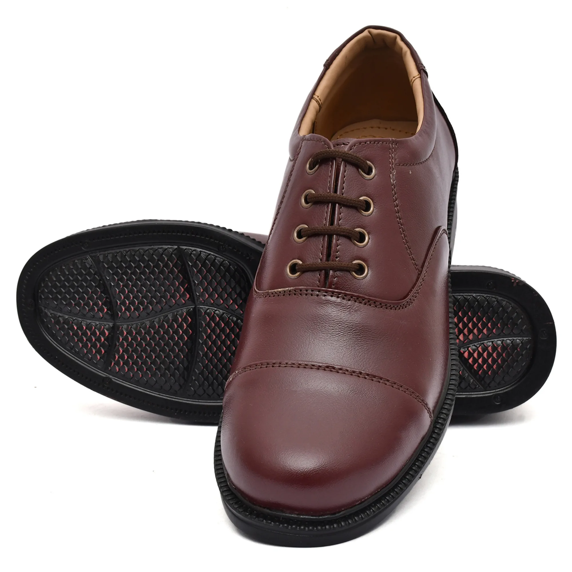 Men's Brown Leather Formal Lace-Up Shoes - Image 4
