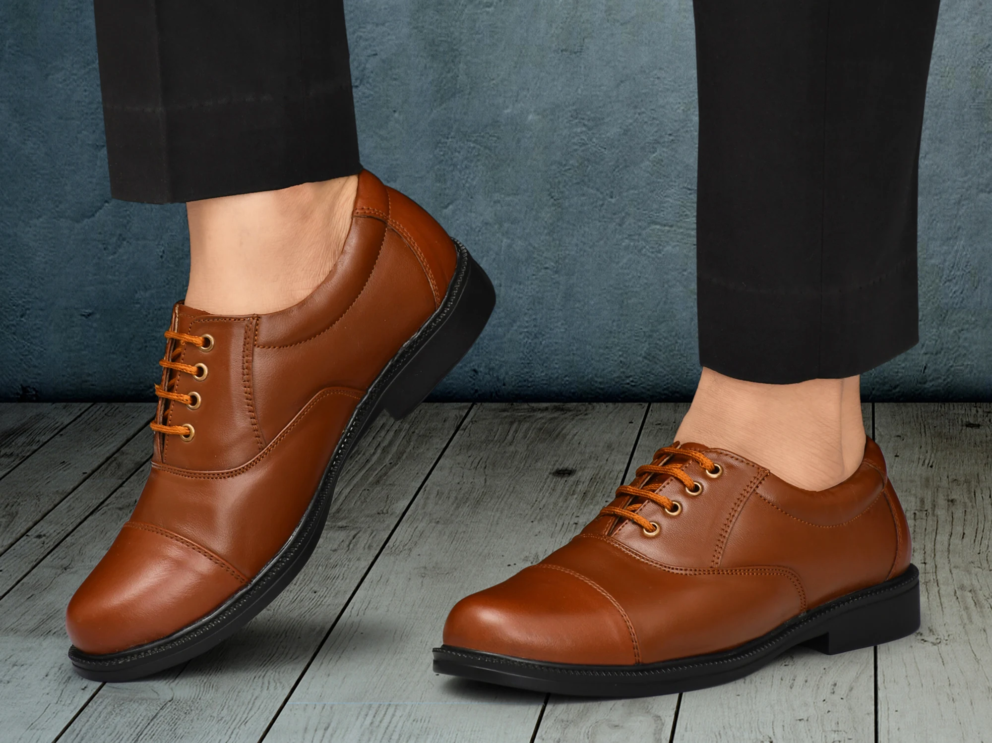 Men's Tan Leather Formal Shoes - Image 5