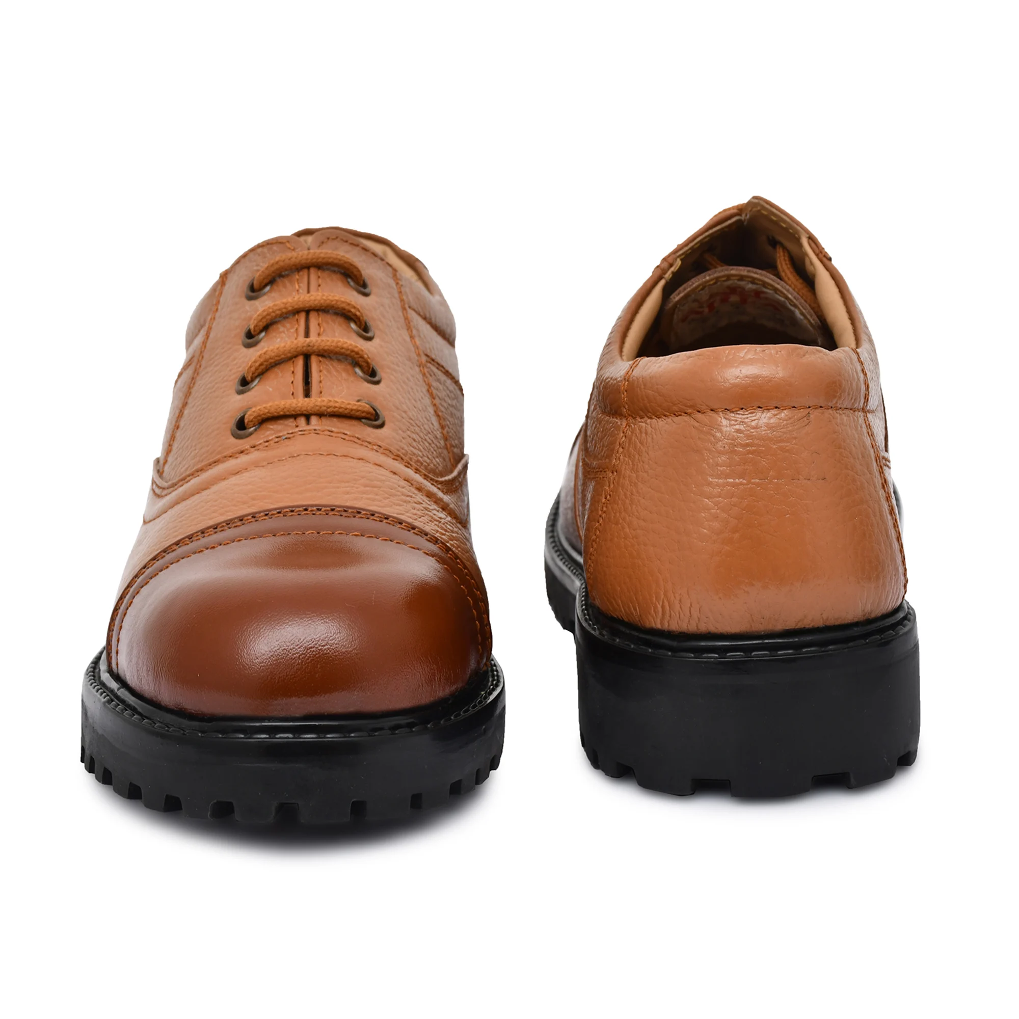 Men's Tan Leather Formal Lace-Up Shoes - Image 3