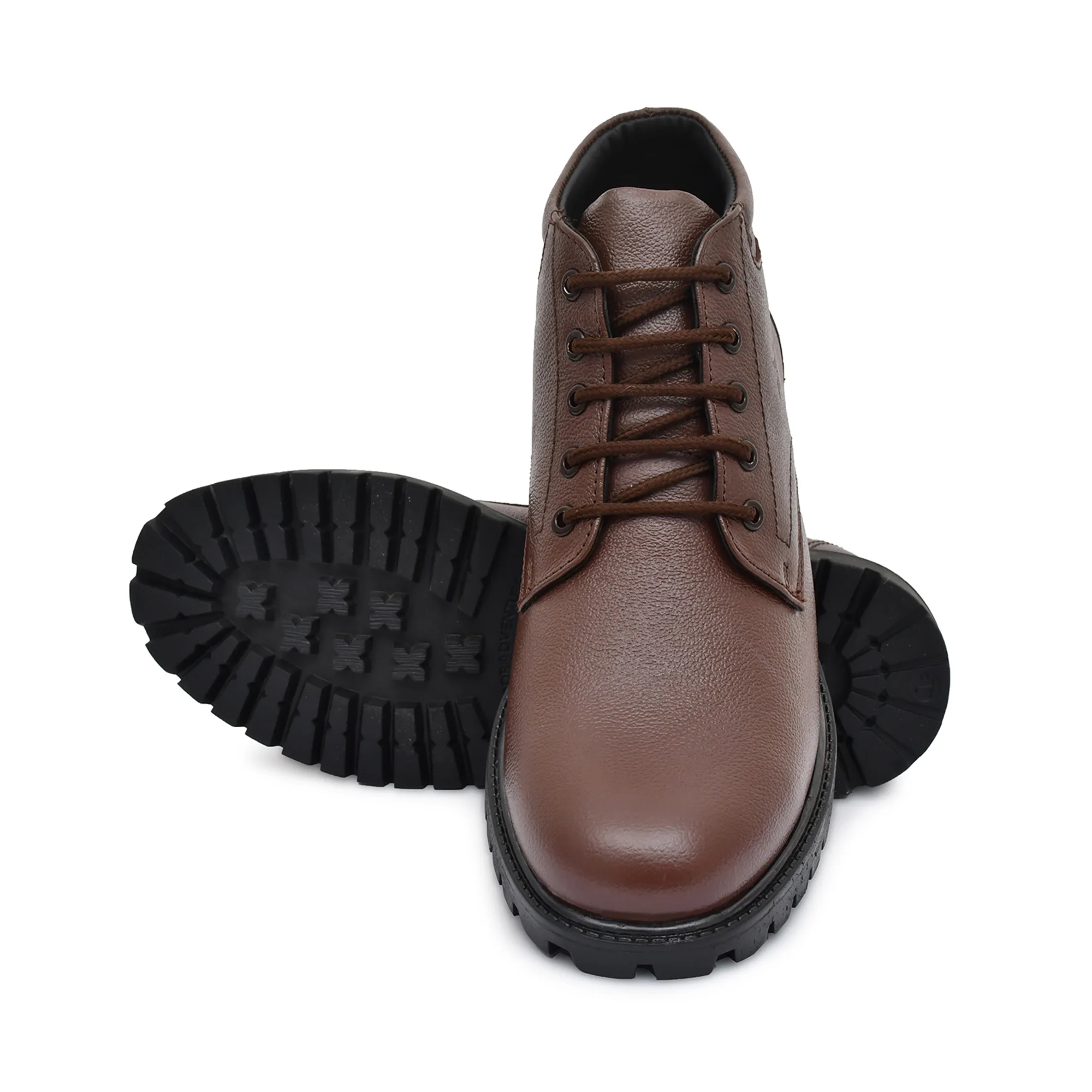 Brown Men Lace-Up Ankle Shoe - Image 5