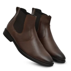 Brown Men Leather Chelsea Boot