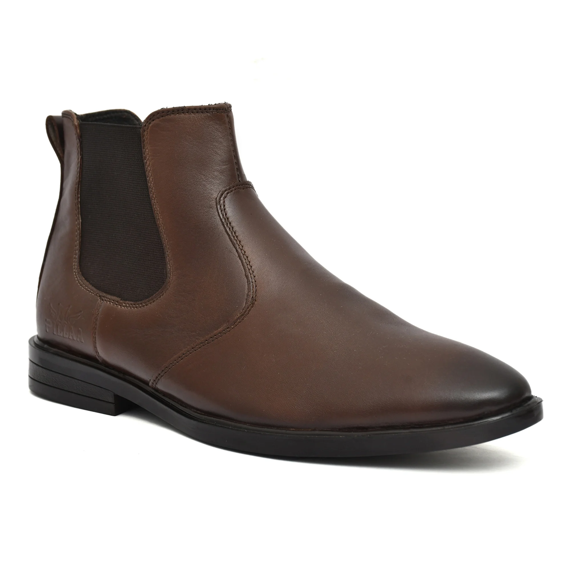 Brown Men Leather Chelsea Boot - Image 2