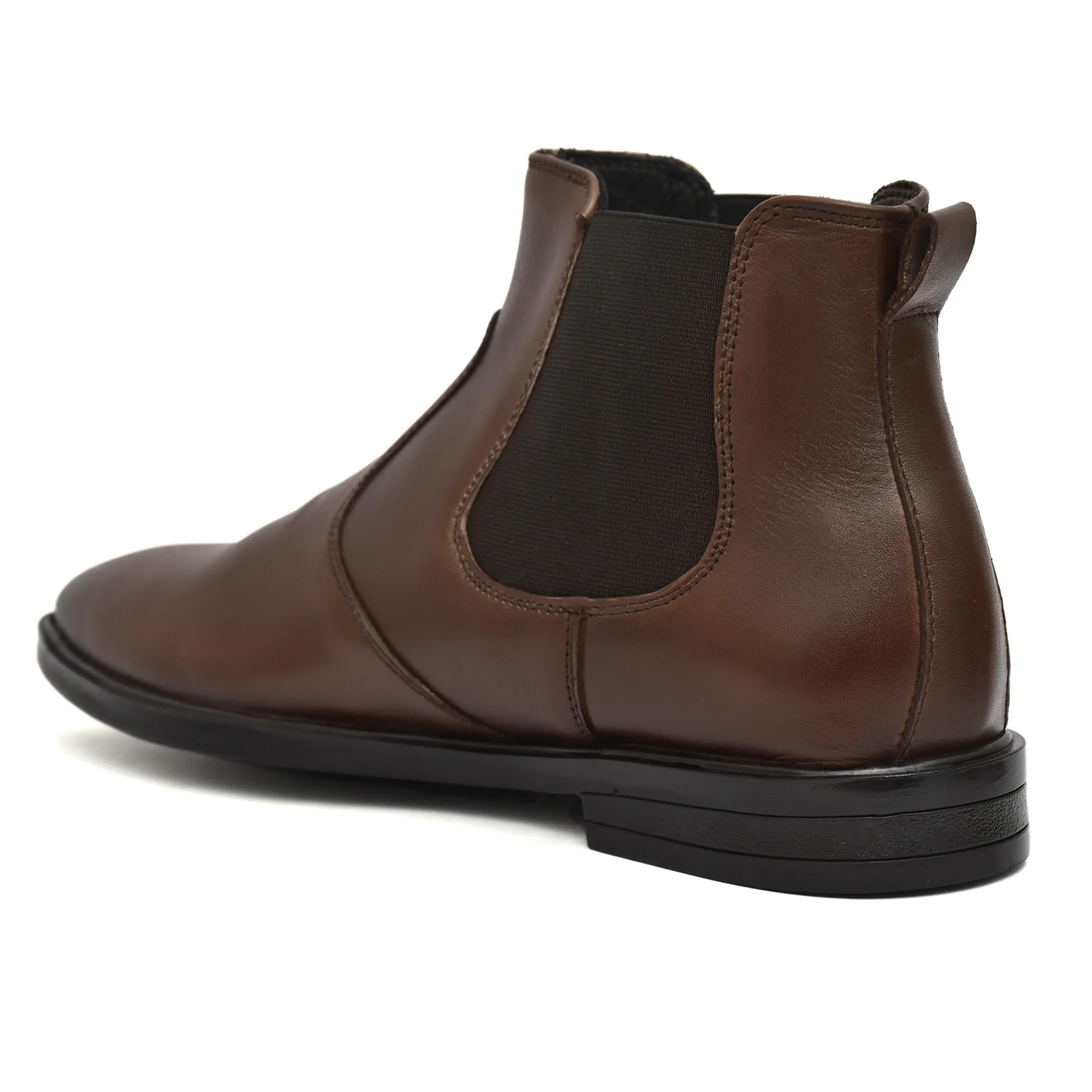 Brown Men Leather Chelsea Boot - Image 4