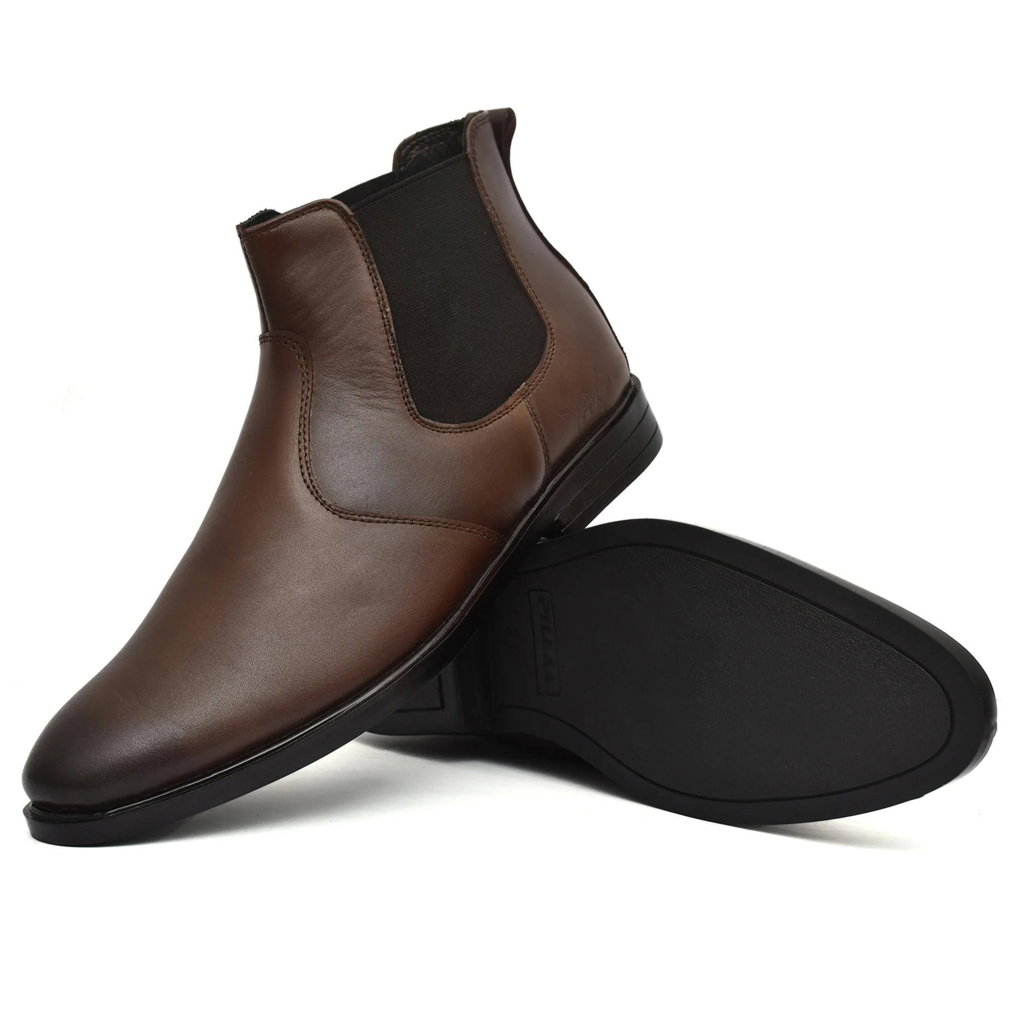 Brown Men Leather Chelsea Boot - Image 6