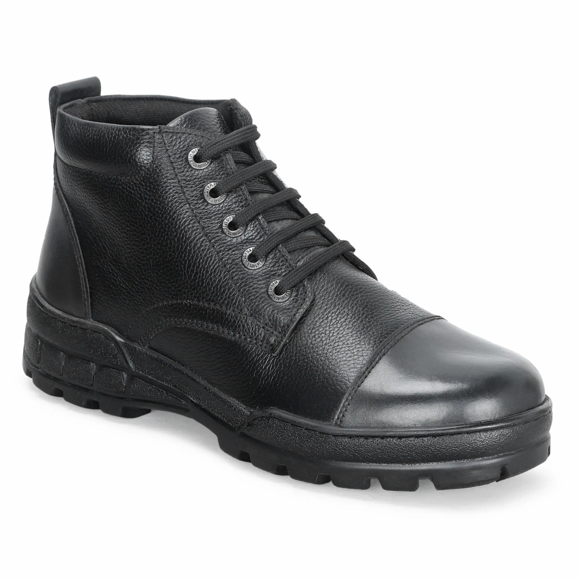 Men's Black Genuine Leather Ankle Boots - Image 5