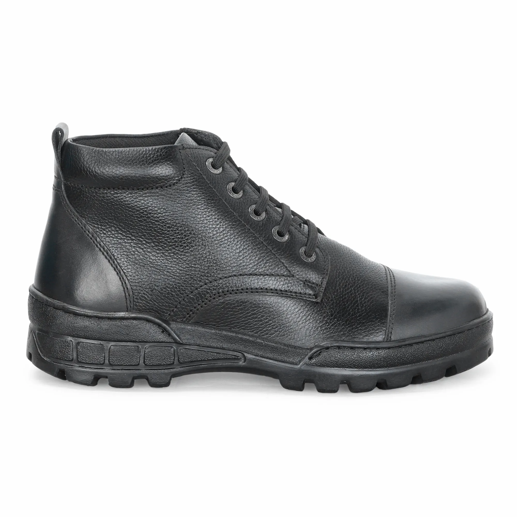 Men's Black Genuine Leather Ankle Boots - Image 2