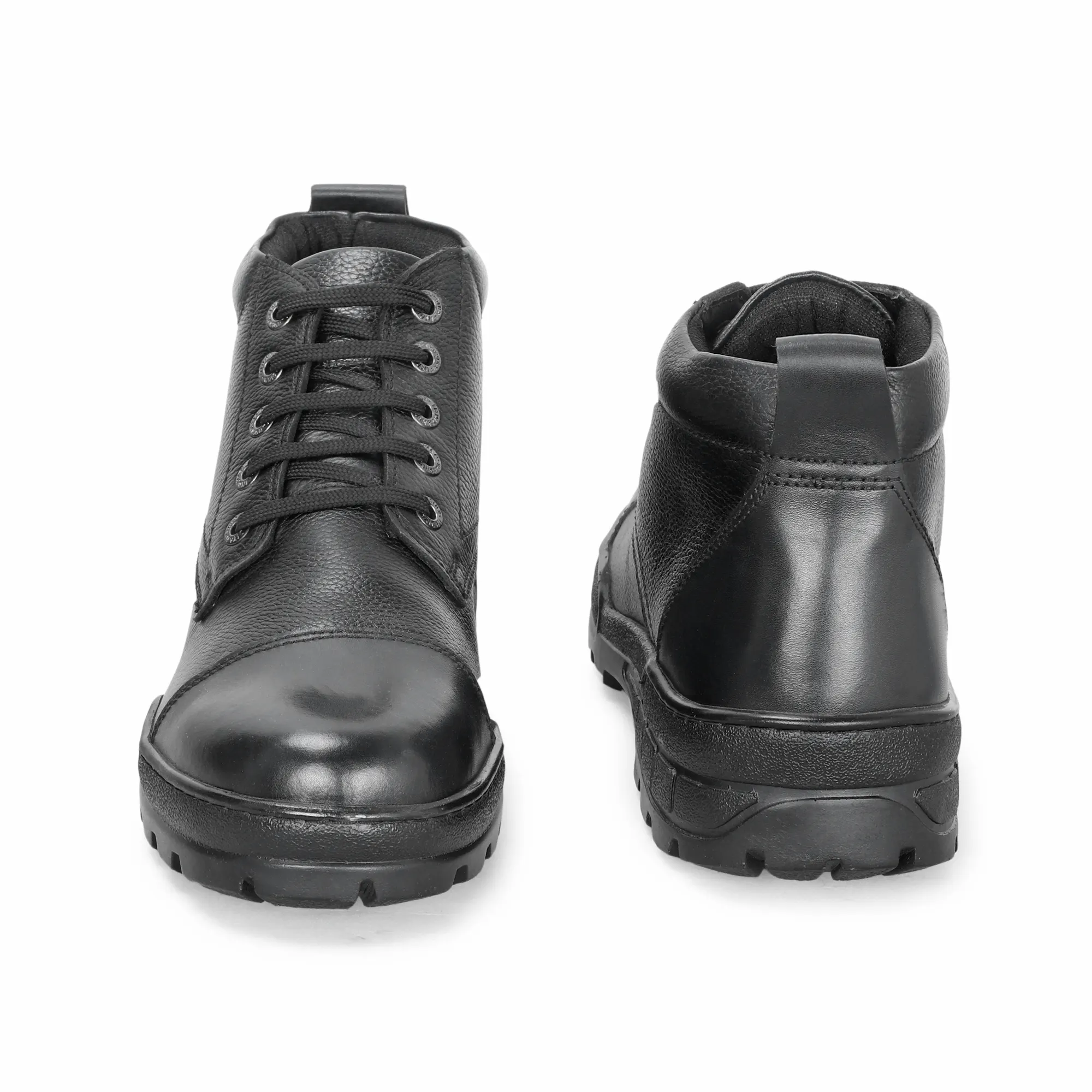 Men's Black Genuine Leather Ankle Boots - Image 4