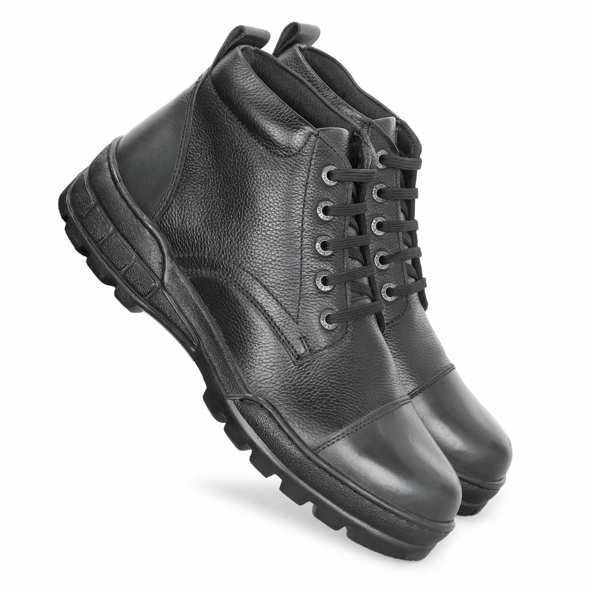 Men's Black Genuine Leather Ankle Boots