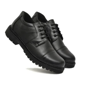 Men's Black Leather Formal Lace-Up Shoes
