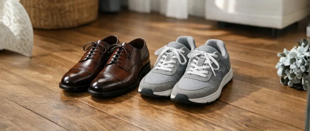 formal dress and casual shoes The Guide On Styling Formal Wear With Sneakers For Men-Bruno Marc