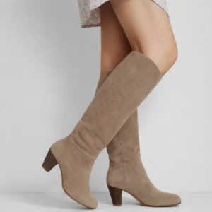 Beige Women Long Boots Knee High