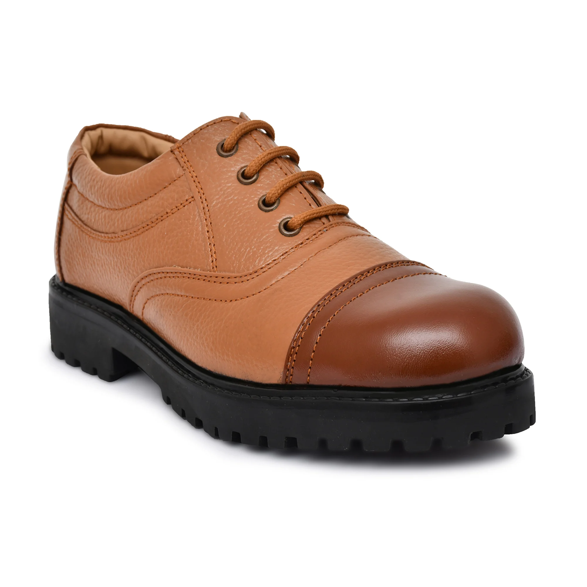Men's Tan Leather Formal Lace-Up Shoes