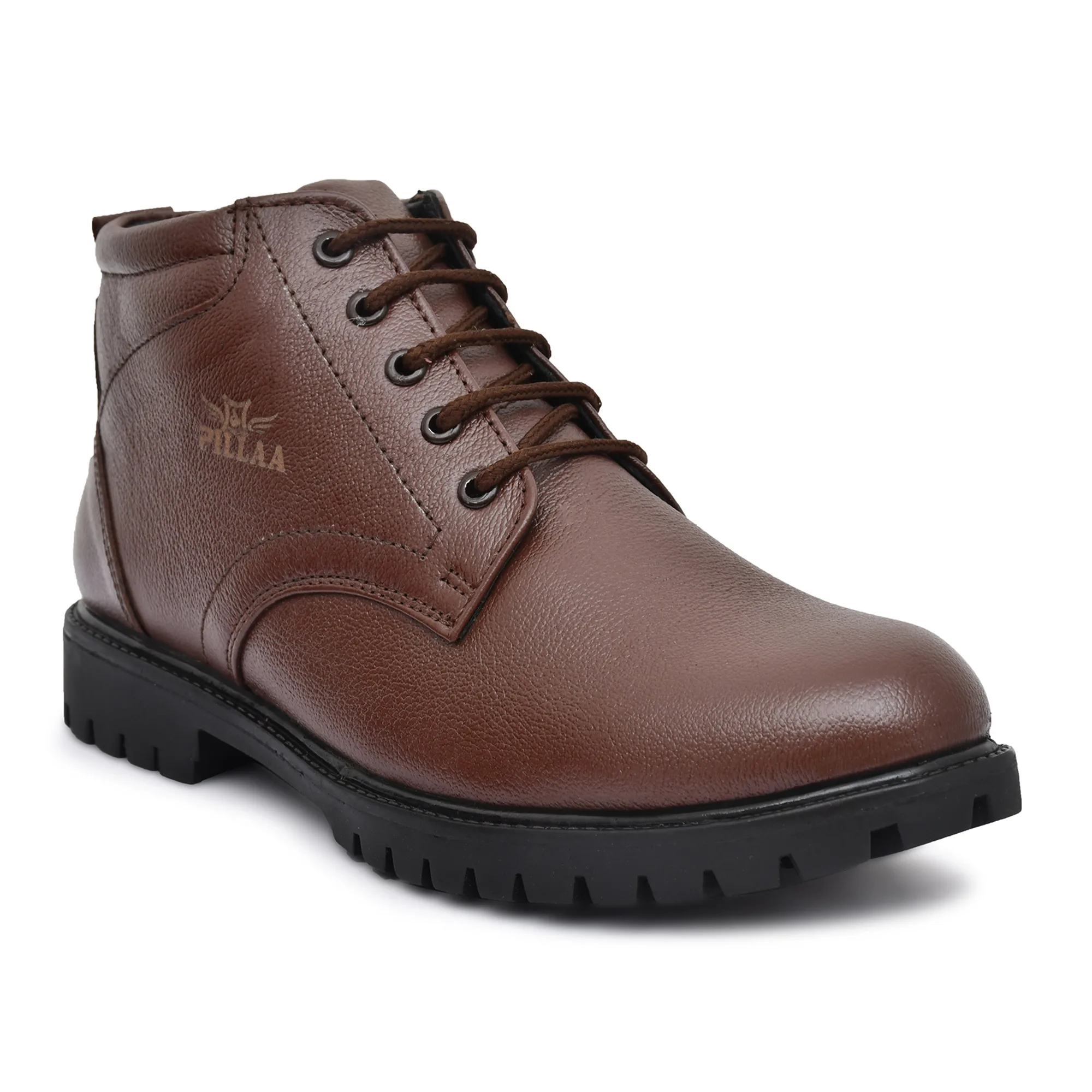 Brown Men Lace-Up Ankle Shoe