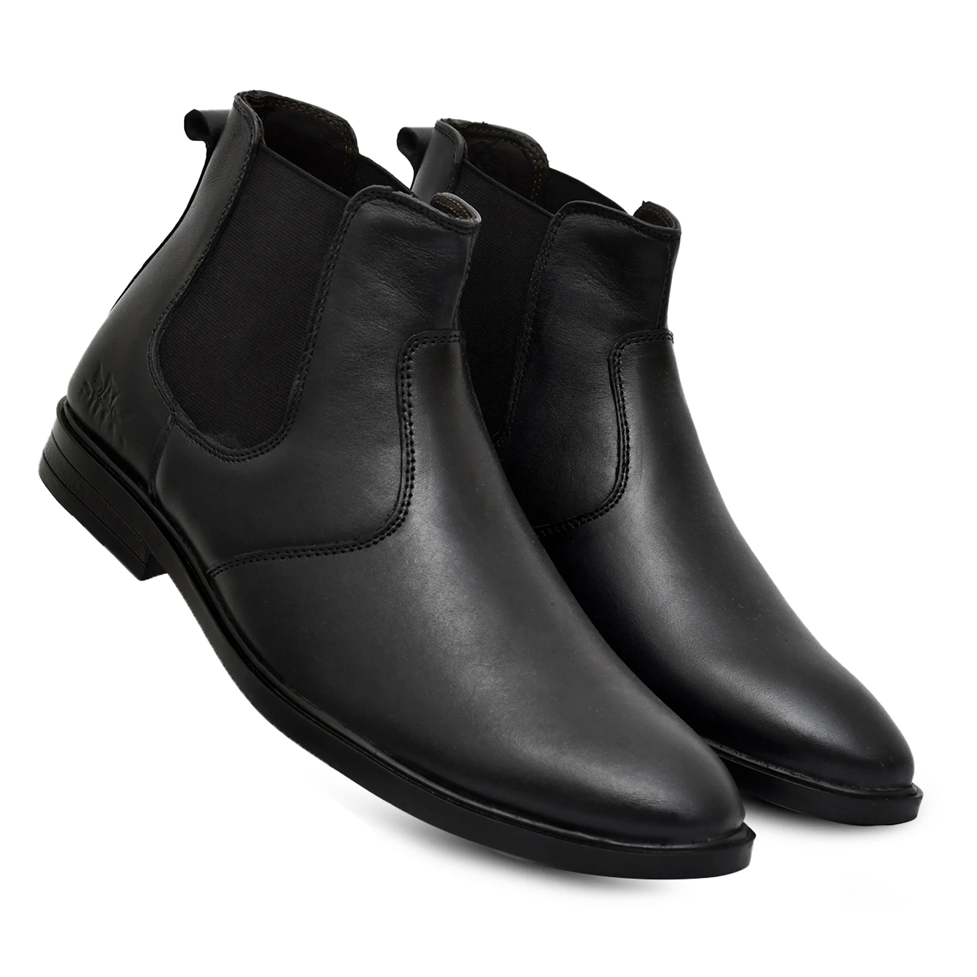 Black Men Leather Chelsea Boot