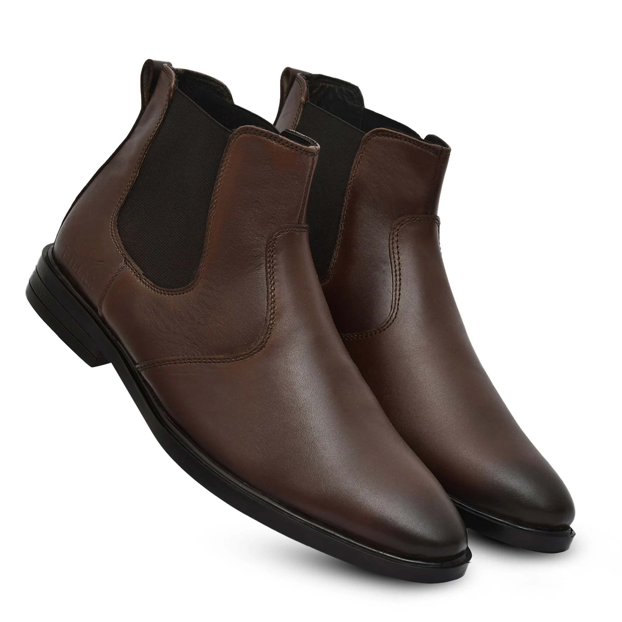 Brown Men Leather Chelsea Boot