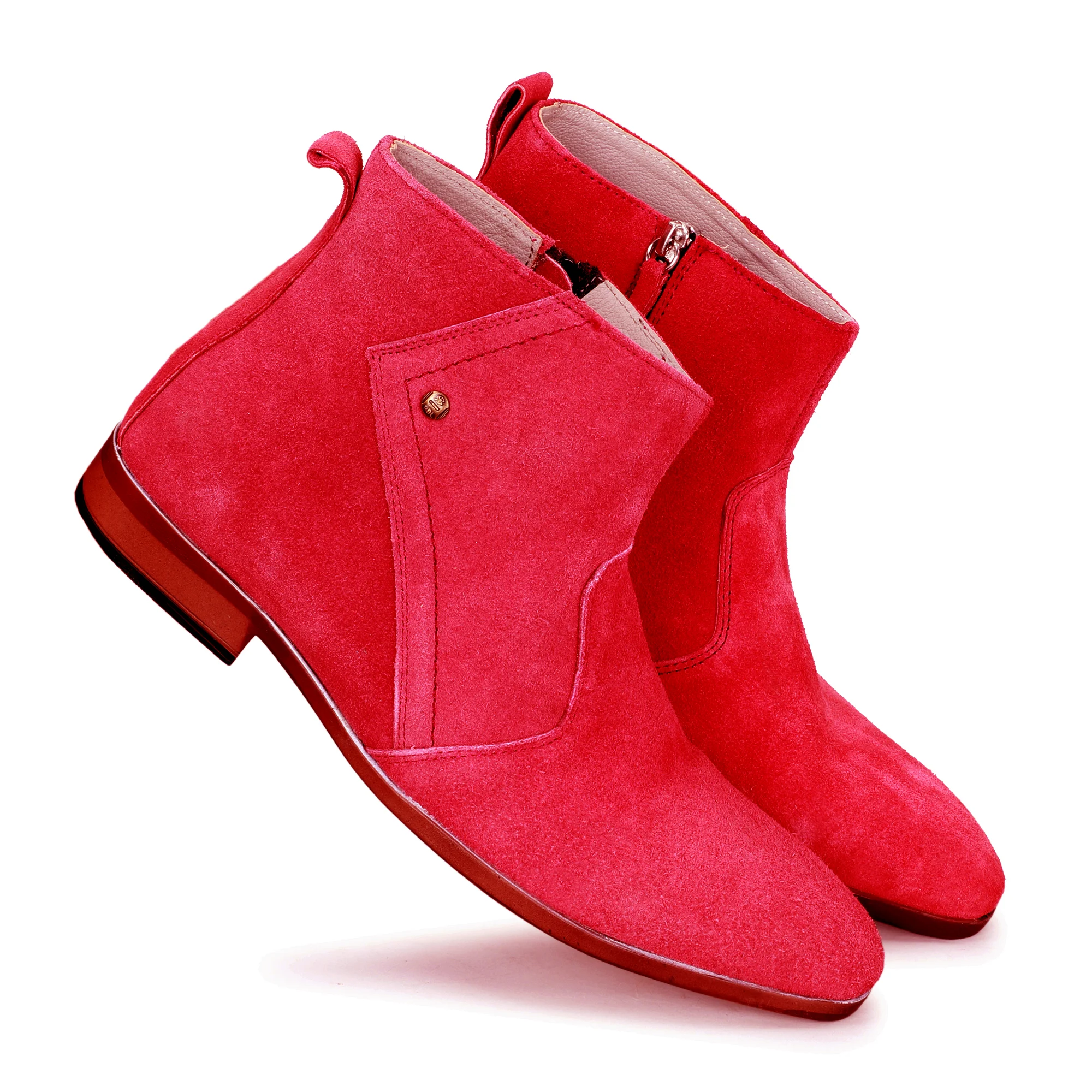 Red Suede Men Casual Boots